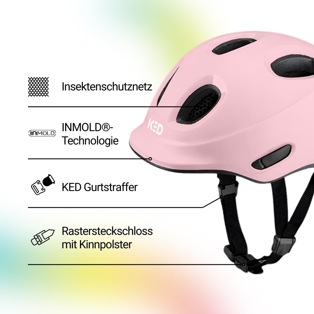 KED Meggy Spark Kinderfahrradhelm, Inmold, 360° Verstellsystem, Reflektoren, Insektenschutznetz, Leicht, Verstellbar, Made In Germany