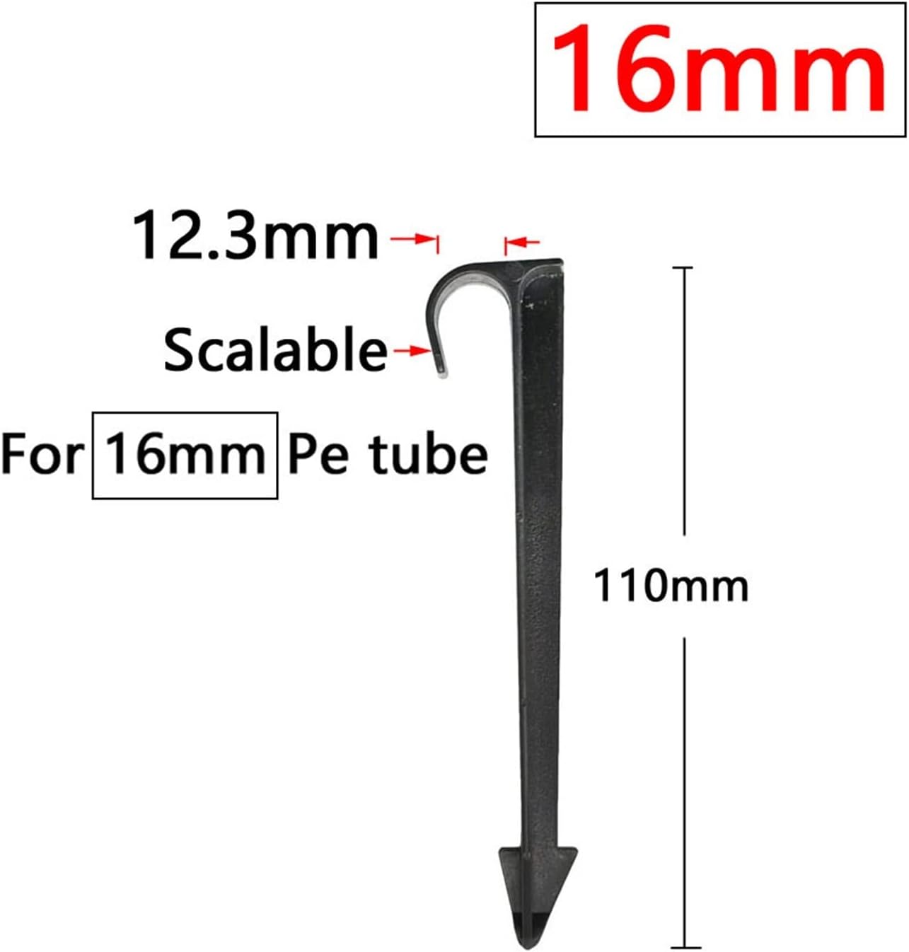 NALsa 3/5 4/7 8/11 16/20MM Garden Hose Fixed Watering Tubing Shape Tube Hose Fittings Drip Irrigation ​System 50Pcs (Color : 4I7MM)