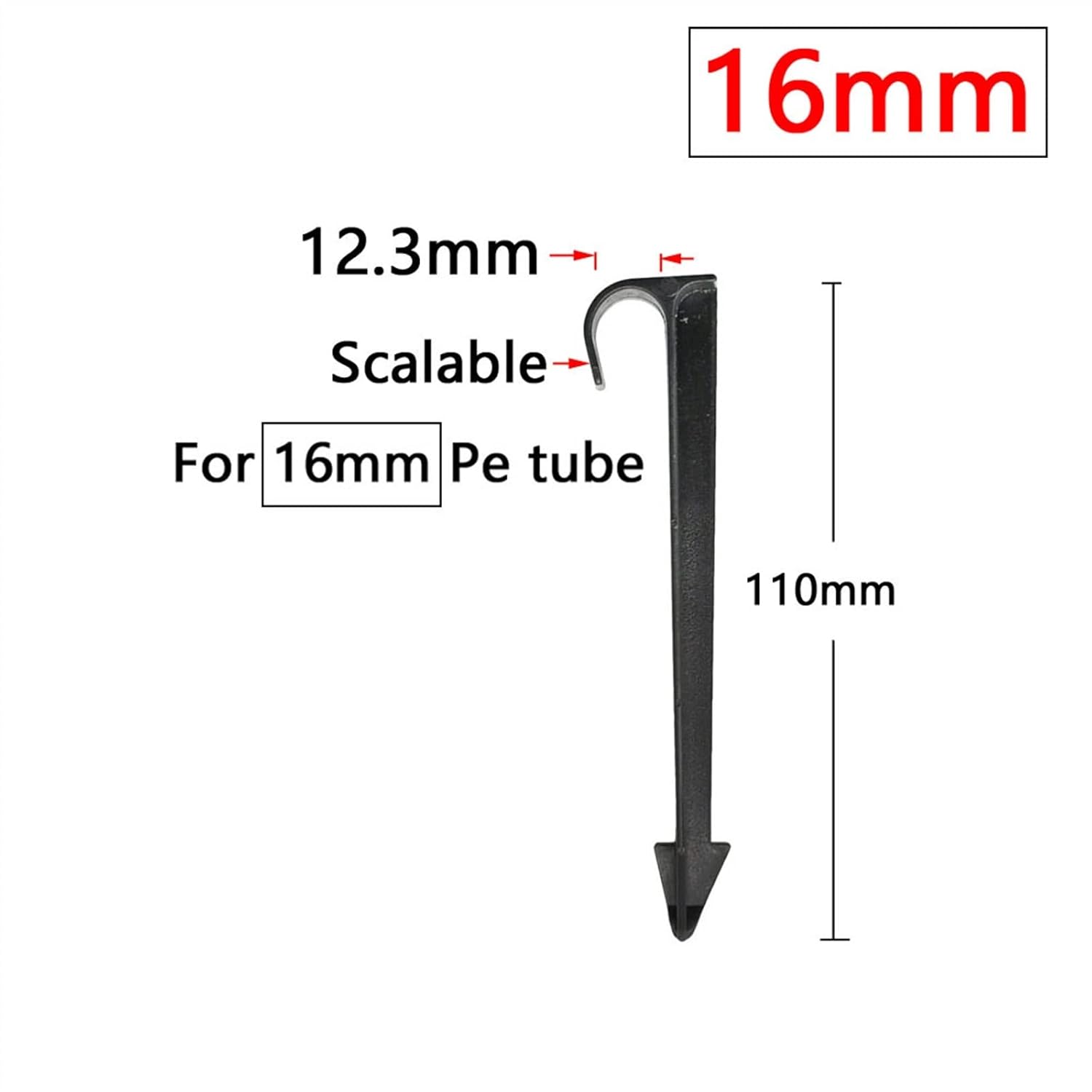 3/5 4/7 8/11 16/20MM Garden Hose Fixed Watering Tubing Shape Tube Hose Fittings Drip Irrigation ​System 50Pcs (Color : 4I7MM)