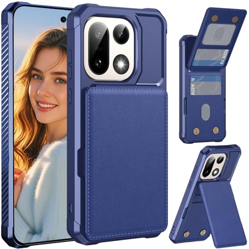 Protection OnePlus 15 haut de gamme en cuir synthétique bleu nuit