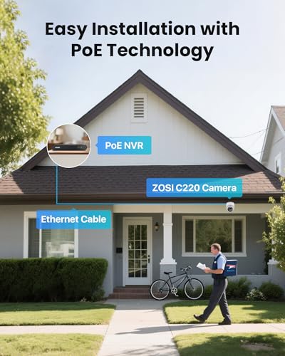 Image of ZOSI C220 2Pack 4MP 2.5K QHD Add-On PoE IP Camera Outdoor, 1440p Surveillance Outdoor Camera to Home Security System, Only Work with ZOSI PoE NVR, 100ft Night Vision, AI Human Detection, Two-Way Audio