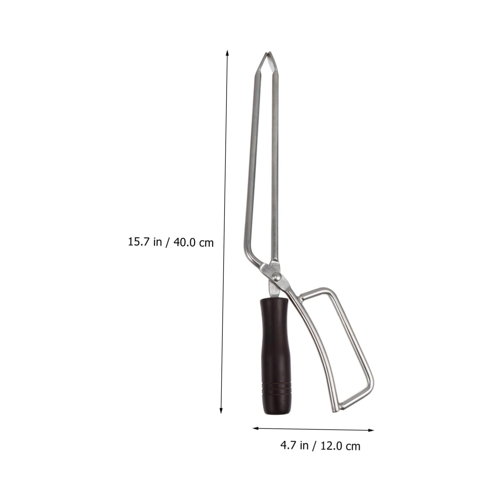 Pinza Inox Lunga Acciaio Barbecue in Legno Manico | Vacanze Estive, Accessori per Barbecue e Utensili per Barbecue, Pinza Robusta per Legna da Ardere