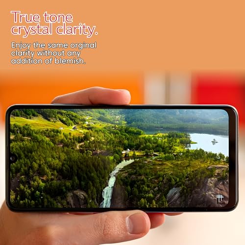 Image of AIBEX Tempered Glass for Samsung A32 4G / Samsung M32 4G / Samsung F22 / Samsung A22 4G / Samsung A33 5G|9H Hardness|Anti-Glare & Anti-Fingerprint|Water Resistant|Edge-to-Edge Full Screen Protector|Bubble-Free Installation