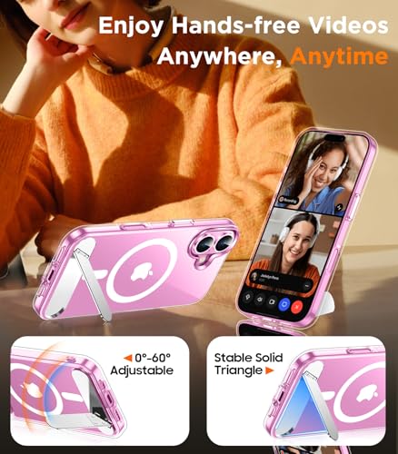Image of Magnetic Compatible with iPhone 16 Case, [Built-in Invisible Kickstand][Compatible with MagSafe] [Military Grade Shockproof] Slim Thin Phone Case for iPhone 16 6.1 inch