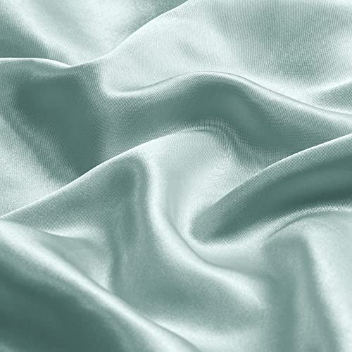 BEDELITE Satin Pillowcase with Zipper 2 Pack, Haze Blue Pillow Cases Standard Size, Super Soft and Cooling Similar to Silk Pillow Cases, Gift for Women Men(20x26 Inches)