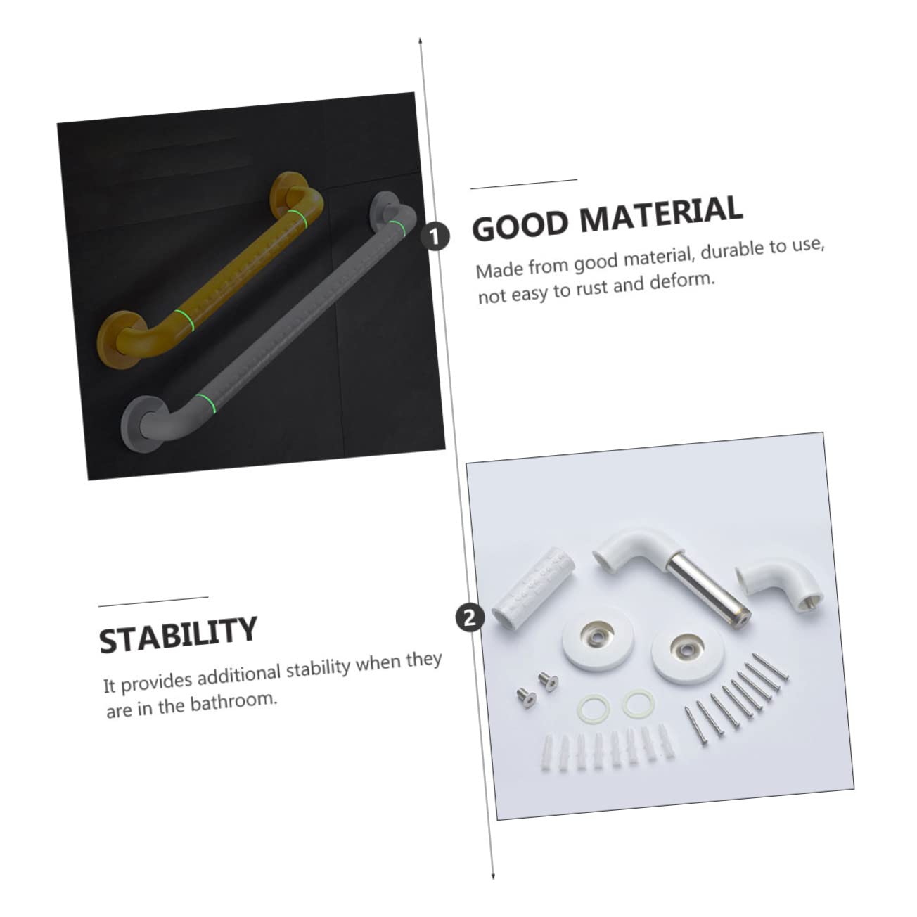 NOLITOY Elderly Toilet Safety Frame Toilet Assist Devices Bathroom Handrail Stainless Steel Grab Bar for Home Public Use