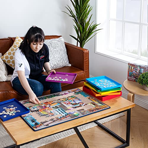 Tektalk Jigsaw Puzzle Board Portable Puzzle Mat with Puzzle Dustproof Cover for Puzzle Storage Puzzle Saver, Non-Slip Surface, Up to 1000 Pieces - Khaki - Image 7