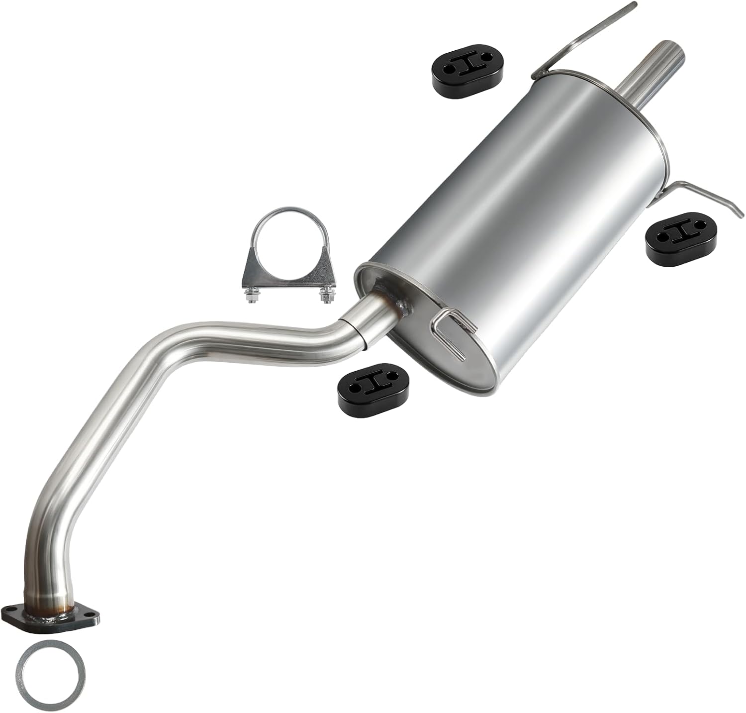 Exhaust Rear Muffler Compatible with 2007 2008 2009 2010 2011 2012 Nissan Sentra 2.0L, Includes Gasket and Hangers, Automotive Replacement Part | Direct Fit