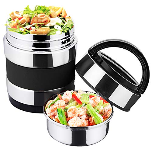 Bento Box Vacuum Insulated Lunch Box Stainless Steel Food Carrier Thermal Lunch Container Leakproof Food Storage Box Food Savors 14L Holding Time 6hr 7x5