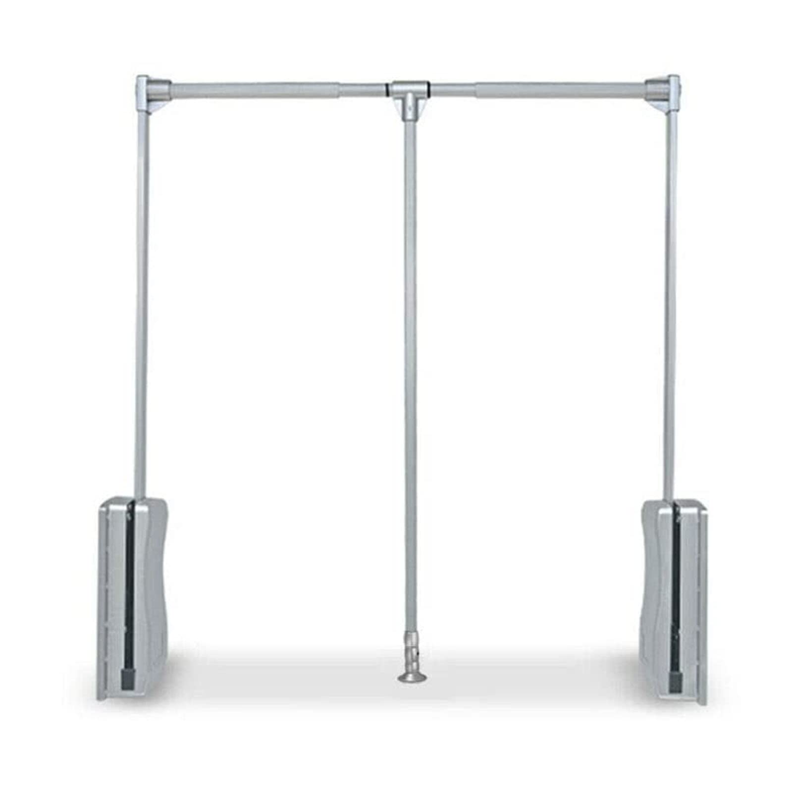 HTTGDGDH Adjustable Pull Down Wardrobe Rail - Retractable Aluminum Closet Rod, Space-Saving Hanger Organizer, Soft Return Storage System For Efficient Closet Management,17.7-23.6in