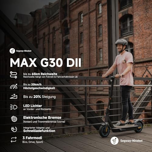 NINEBOT BY SEGWAY Ninebot MAX G30D II KickScooter aangedreven door Segway - Afbeelding 3