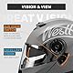 Westt Klapphelm Motorradhelm Integralhelm mit Sonnenlende und Visier, ECE-R 22.06 Motocross Helm Mopedhelm für Damen und Herren, Mattschwarz / Mattgrau/ Weiß, in Größe S-XL