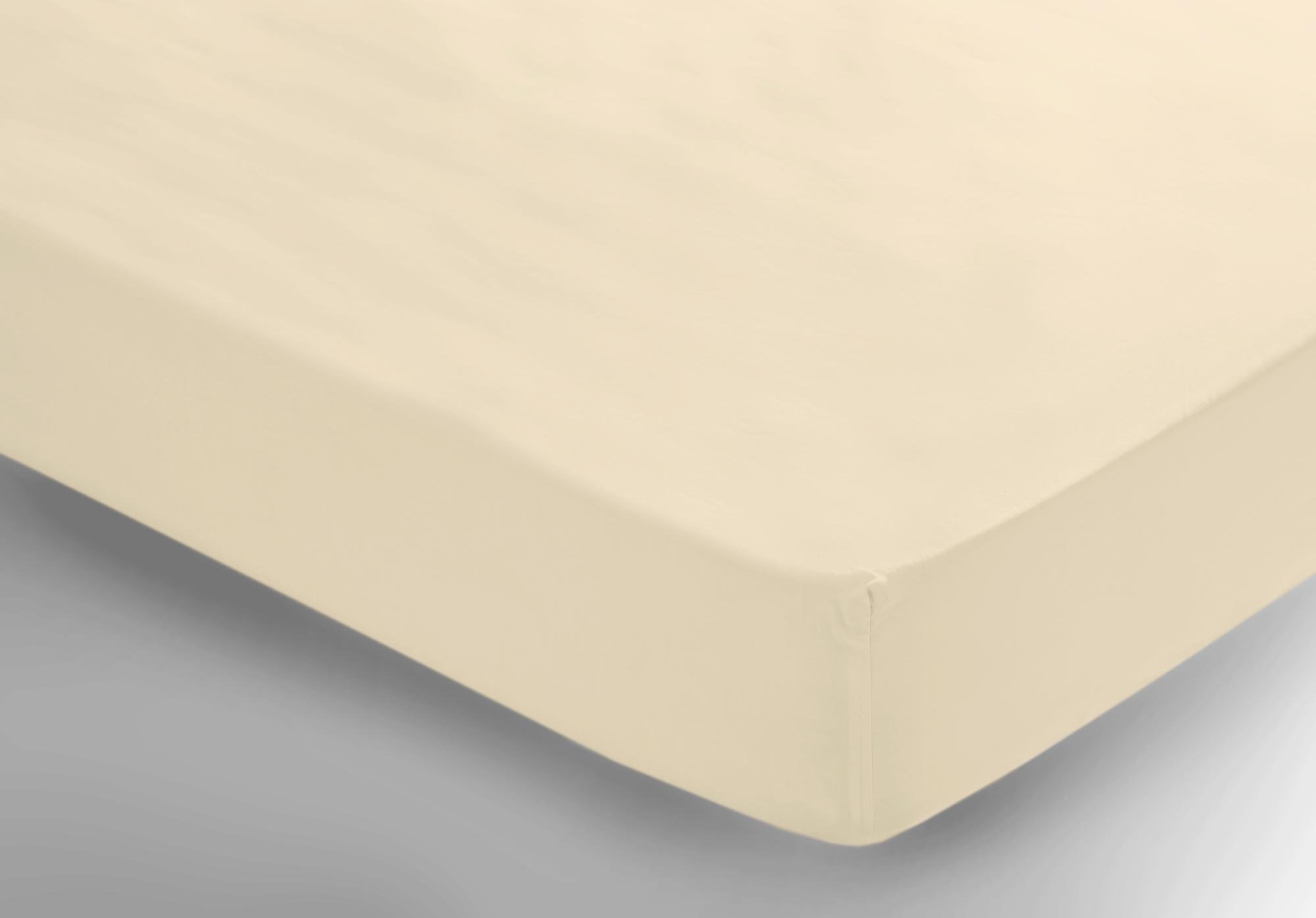 Belledorm Easycare Percale Fitted Sheet (Superking) (Cream)