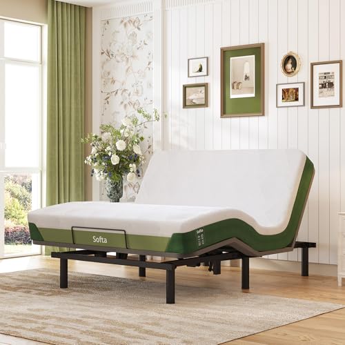 Image of Softa Queen Adjustable Bed Frame with 12 inch Gel Memory Foam Mattress, Synchronized Head & Foot Lift, Electric Bed Base with Remote Control, 600 LBS Capacity, Whisper Quiet Motor, CertiPUR-US Certified