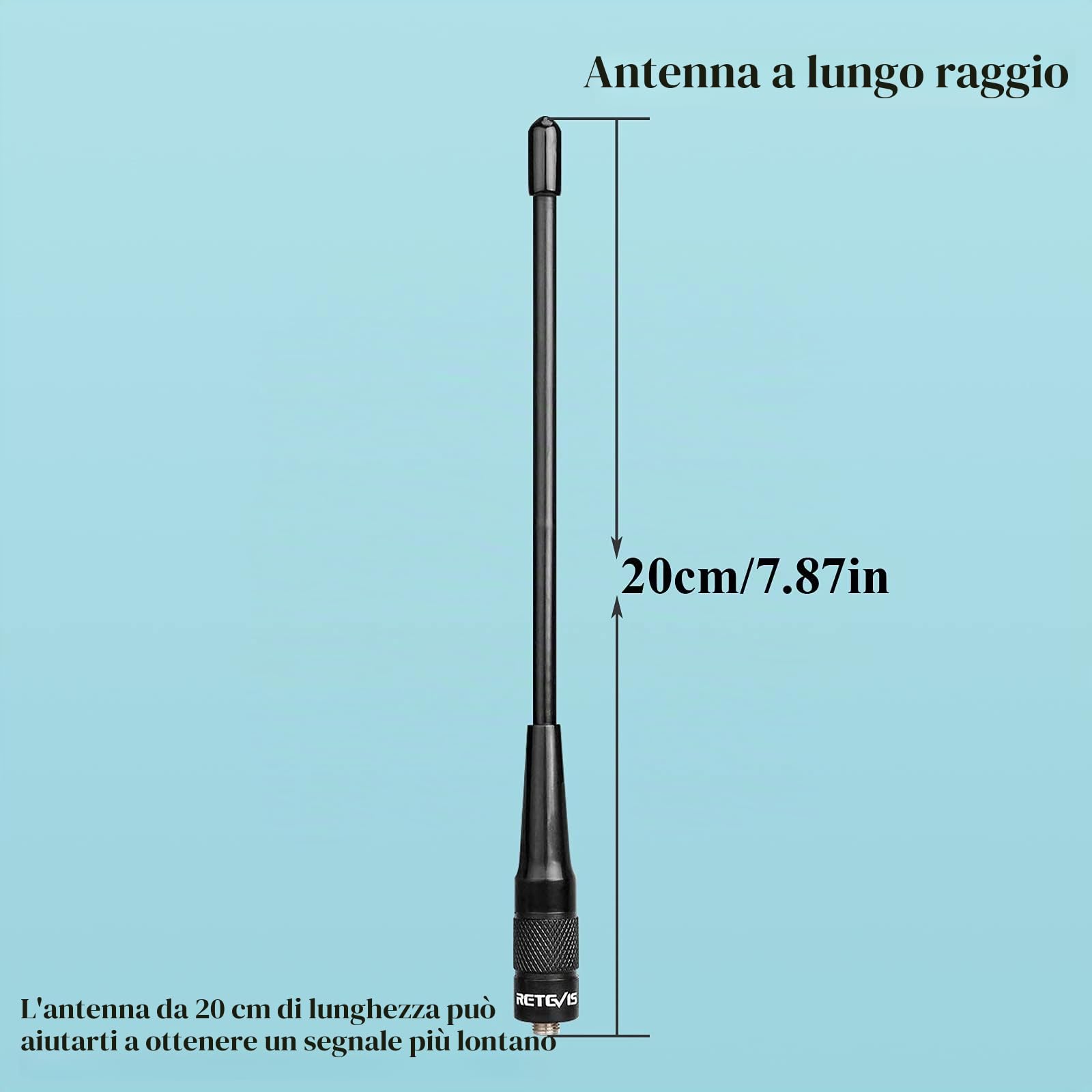 Retevis RHD701 Walkie Talkie Antenna VHF/UHF Dual Band SMA-F Compatibile con Baofeng UV-5R