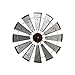 Glitzhome 28' Farmhouse Wind Spinner, Rustic Galvanized Windmill Wall Sculpture Home Decor Metal Wall Art Decoration, Silver