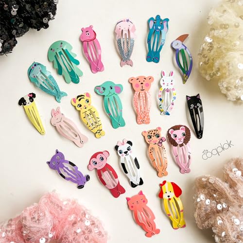 60 pinzas para cabello con diseño animal para niñas miniatura 2