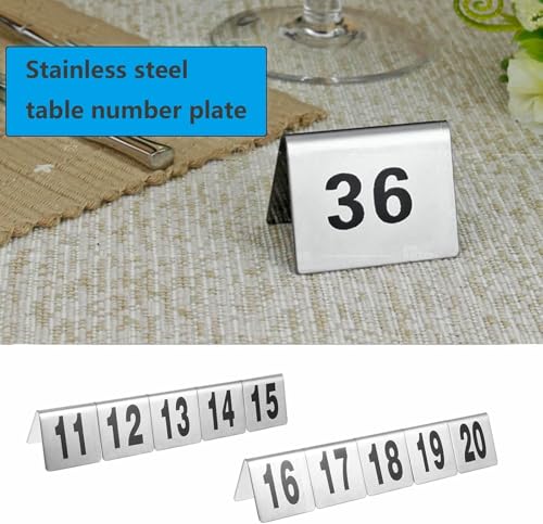 Numéro de table en acier inoxydable élégant et durable pour réception - 6