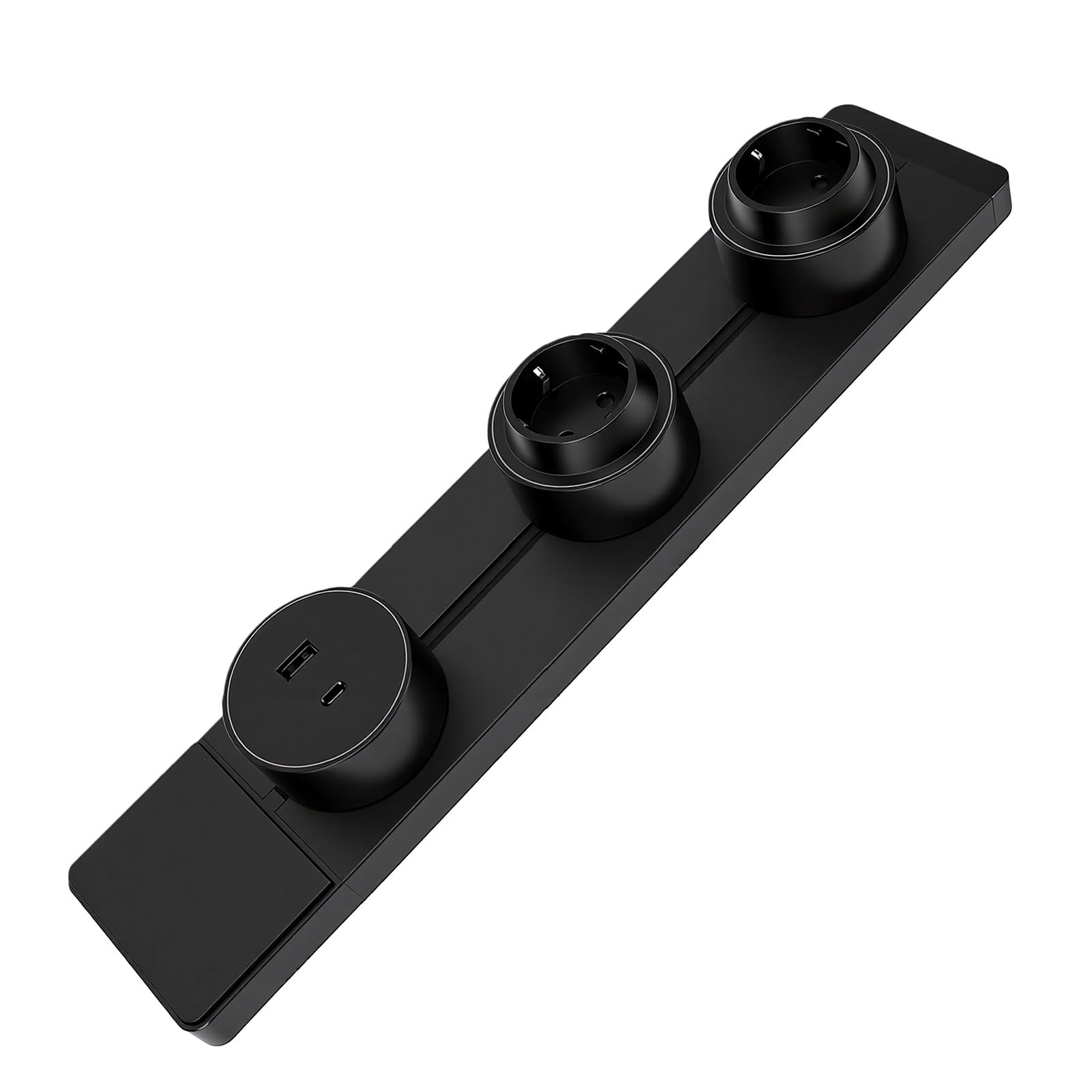 Eujgoov Ciabatta A Binario da 40 Cm Presa Sotto Armadio con Presa A 2 Poli e Porte USB A USB C per Cucina Domestica Ufficio