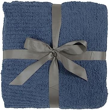 Super Soft Blanket 50”x60” Cozy Throw Blanket Chunky Knit Blanket Fluffy Blankets Throws and Blankets for Couch Sofa Bed Office, Navy Blue