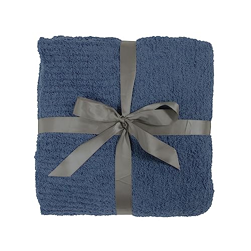 Super Soft Blanket 50”X60” Cozy Throw Blanket Chunky Knit Blanket Fluffy Blankets Throws And Blankets For Couch Sofa Bed Office, Navy Blue #TOP3