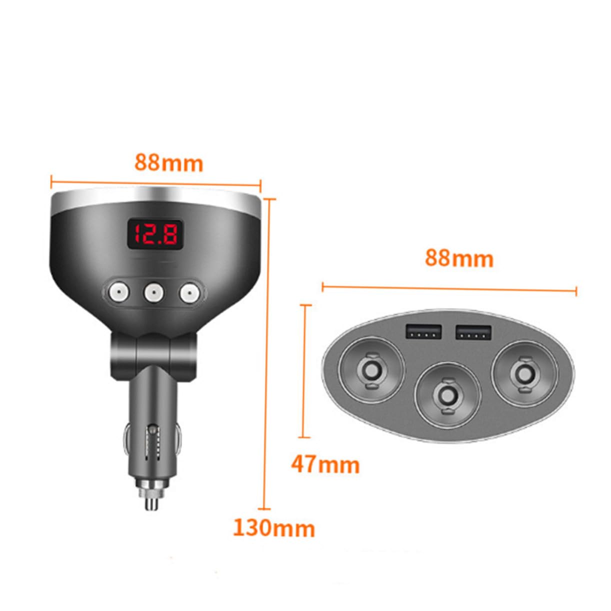 2 Pièces 1 3 Adaptateur de Chargeur de Voiture - Prise de Charge USB Chargeur de téléphone Chargeur USB Chargeur Allume- Automatique Prise Allume Voiture éclair
