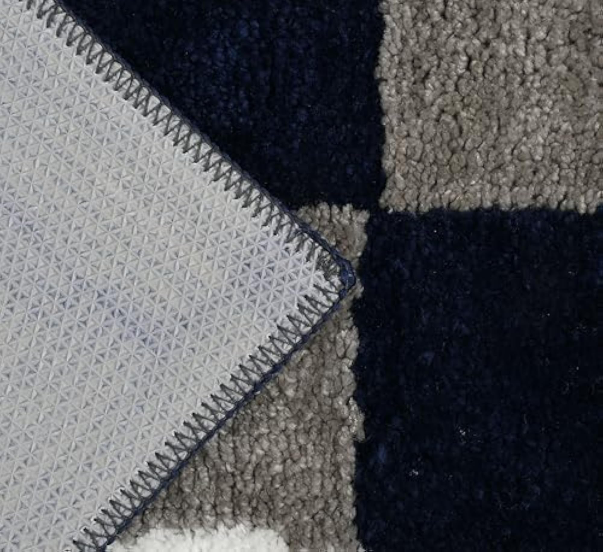 Chess Pattern Blue Bath Mat - Pack of 2