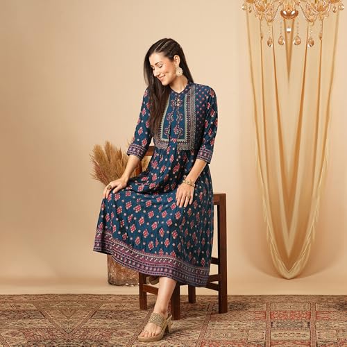 Image of Globus Women Ethnic Dress (GS565942 Maroon S)