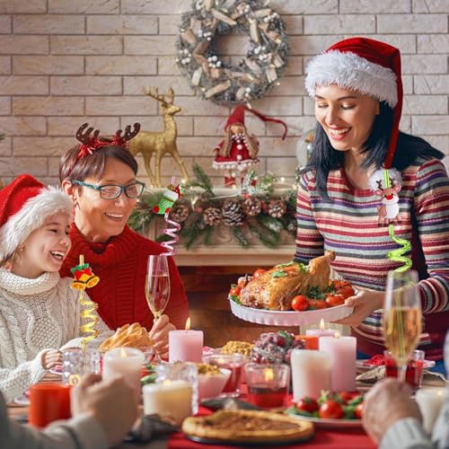 24 pitillos navideños decorativos con 2 cepillos de limpieza miniatura 6