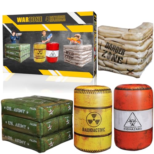 Package 4 Combat Battlefield Inflatables for Nerf, Laser Tag & Water Guns