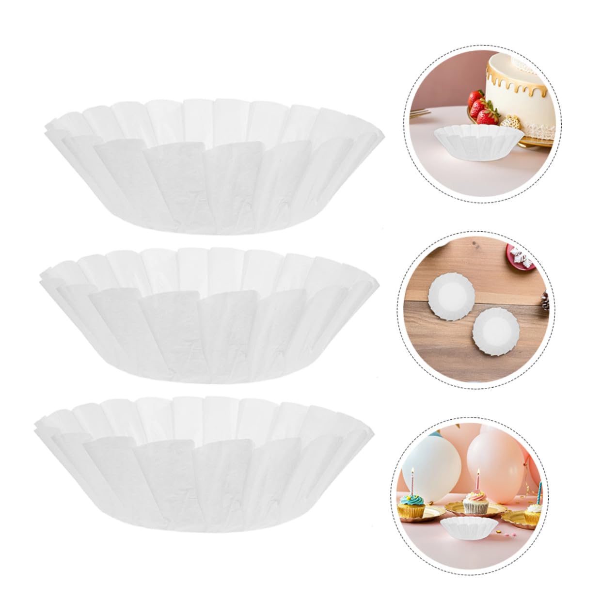 Hohopeti 100piezas Papel de Horno para Tartas Moldes Redondos Resistentes al Aceite Papel Pergamino Desechable para Freidora de Aire y Bandejas para Hornear para Hornos y Cupcakes