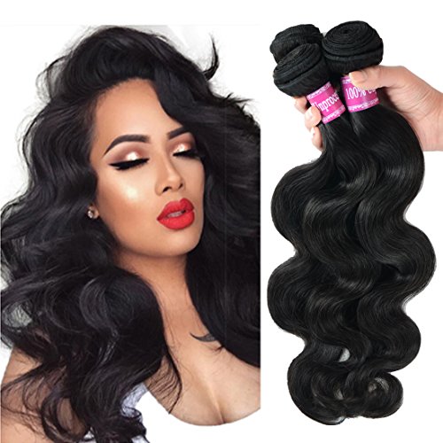 Burhair Brazilian Virgin Hair Body Wave 3 Bundles Weave 100% Unprocessed Remy Human Hair Extensions