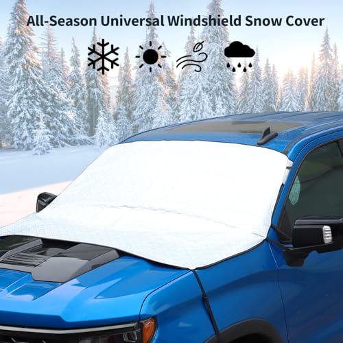 Image of Linskip Winter-Ready Universal Windshield Snow Cover - Wiper Protection & Frost-Free Clarity, Fits Cars, Trucks, and SUVs, Taffeta Cotton Fabric | Exterior Accessories