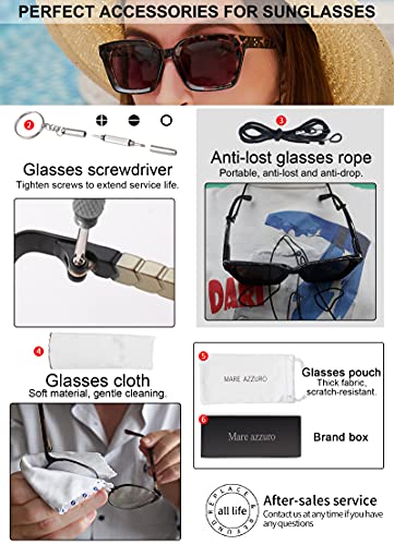 Mare Azzuro Bifocal Reading Sunglasses Women Trendy Large Square Readers Sunglasses 1.0 1.5 2.0 2.5 3.0 3.5 4.0 (Leopard, 2.50) #TOP5