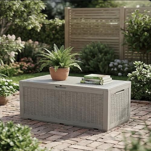 Image of The Artment Gray StorraDeck 227 Ltr Storage Box - Waterproof, UV-Resistant Resin Deck Box with Lockable Lid for Indoor & Outdoor Multipurpose Use | Durable Storage for Balcony, Hall, Garden & Patio