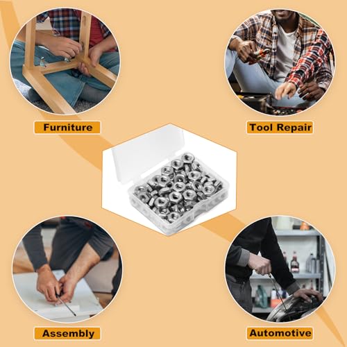 50pcs m6 hex nut stainless steel 304 hex drive metric m6x1 nuts fasteners replacement nut right hand m6-10mm hexagonal nut