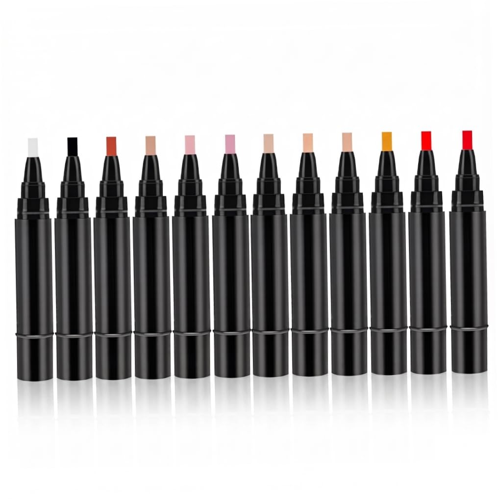 12pcs Gel Nail Polish Pens Quick Dry, 3-in-1 Nail Polish Pens For Women, 12 Colors