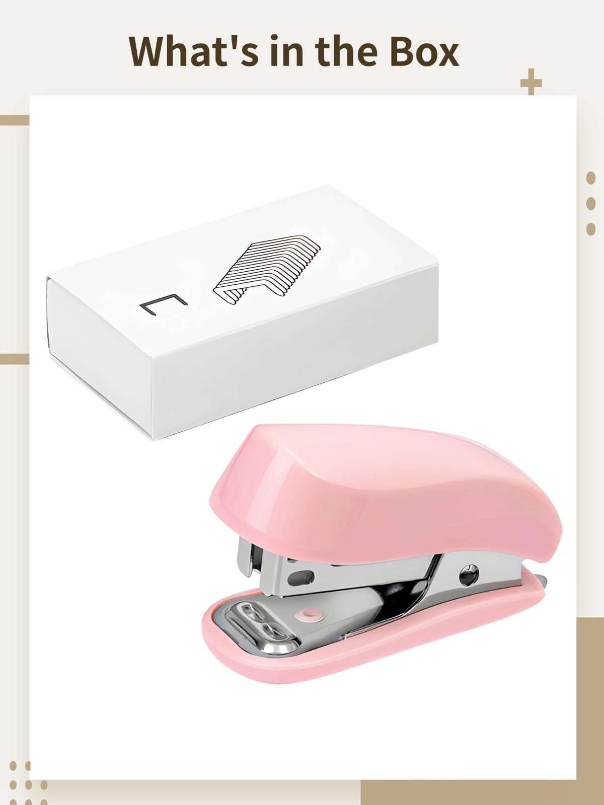 Cucitrice da scrivania con levapunti, mini cucitrice rosa include 830 punti, piccole dimensioni 2,6 x 1,1 x 4,1 cm, perfetta per ufficio o scuola