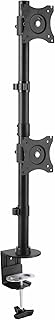 StarTech.com Vertical Desk Mount Dual Monitor Arm - For Monitors 13” to 27” - Adjustable - Desk Clamp / Grommet-Hole Mount - Dual VESA Monitors - Black (ARMDUALV)