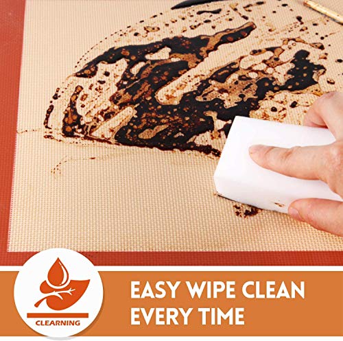 Image of Silicone Baking Mat Non-Stick, Single Sheet Heat Resistant Liner | Cookies, Meats, Vegetables, Pastries | Reusable, Eco-Friendly, Dishwasher Safe 21 * 30 cm (Pack of 1)