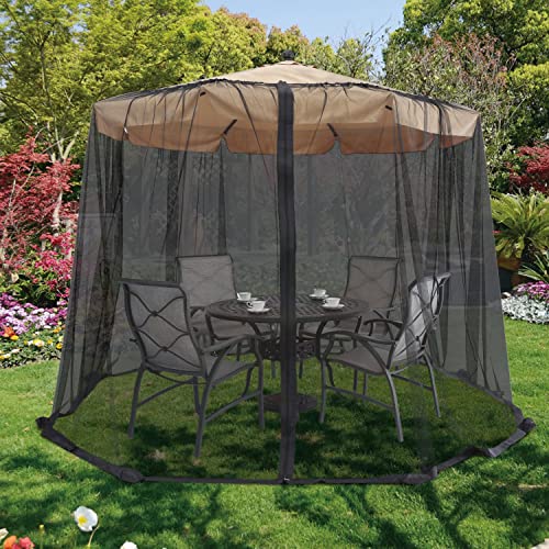 ABCCANOPY 9FT-11FT Patio Umbrella Netting Adjustable Mosquito Net for Umbrella Black