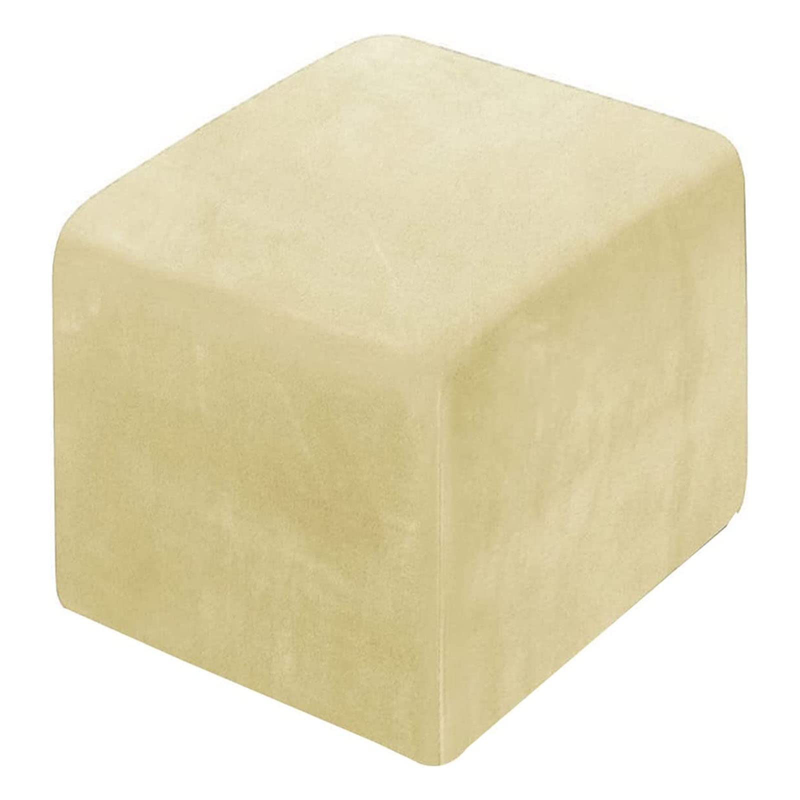 LIULIWEIFA Ottoman Cover Square Velvet Storage Ottoman Slipcovers Stretch Foot Stool Covers 24x24/16x16/32x32 Protector with Elastic Band Stretch to Furniture Protectors,Beige,40x40cm(16x16in)