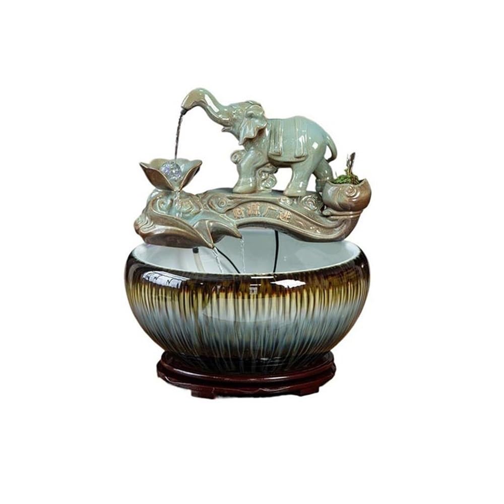 ZTHYSHOZ Tabletop Fountain Waterfall Ceramic Fish Tank Tabletop Fountain for Indoor and Home Decoration Table Desk Office Patio