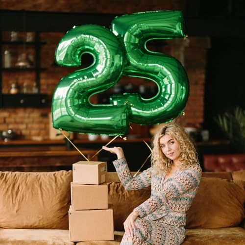 Image of 40 Inch Number 9 Balloons for Boys, Dark Green Giant 9th Birthday Party Number Balloon, Emerald Green Self Inflating Foil Balloons for Girls Women Birthday Party Jungle Anniversary Decoration Supplies