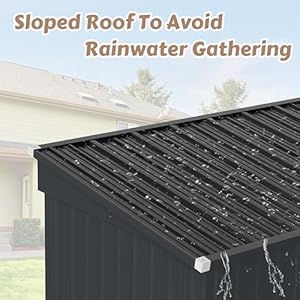 VEIKOU Metal Storage Shed, 6x10FT Outdoor Storage Shed with Sloped Galvanized Steel Roof, Garden Tool Storage House Metal Shed with 2 Vents & Double Door for Backyard Outdoor Patio VEIKOU Metal Storage Shed 6x10FT Outdoor Storage Shed with Sloped Galvanized Steel Roof Garden Tool Storage House Metal Shed with 2 Vents Double Door for Backyard Outdoor Patio