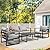 VINGLI Outdoor Metal Patio Furniture Sets 4-Piece, Sectional Outdoor Conversation Sets w/Iron Coffee Table, Patio Couch with Removable Cushion for Porch, Garden, Poolside