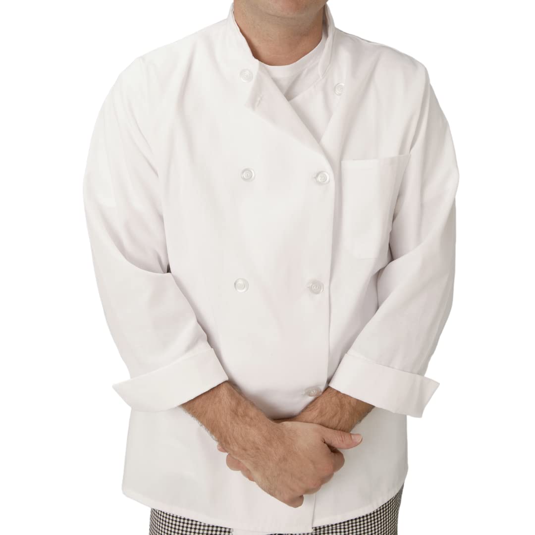 "N/A"Unisex Basic Poly Cotton Chef Jacket Full Sleeves in WHITE Color
