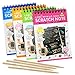 Produktbild aGreatLife 4X Magische Notizbücher mit Kratzbilder und 4X Kratzstift - Bastelset für Mädchen - Malbücher für Kinder - Regenbogen Kratzpapier - Scratch Art Paper - Spielzeug zum Zeichnen & Basteln