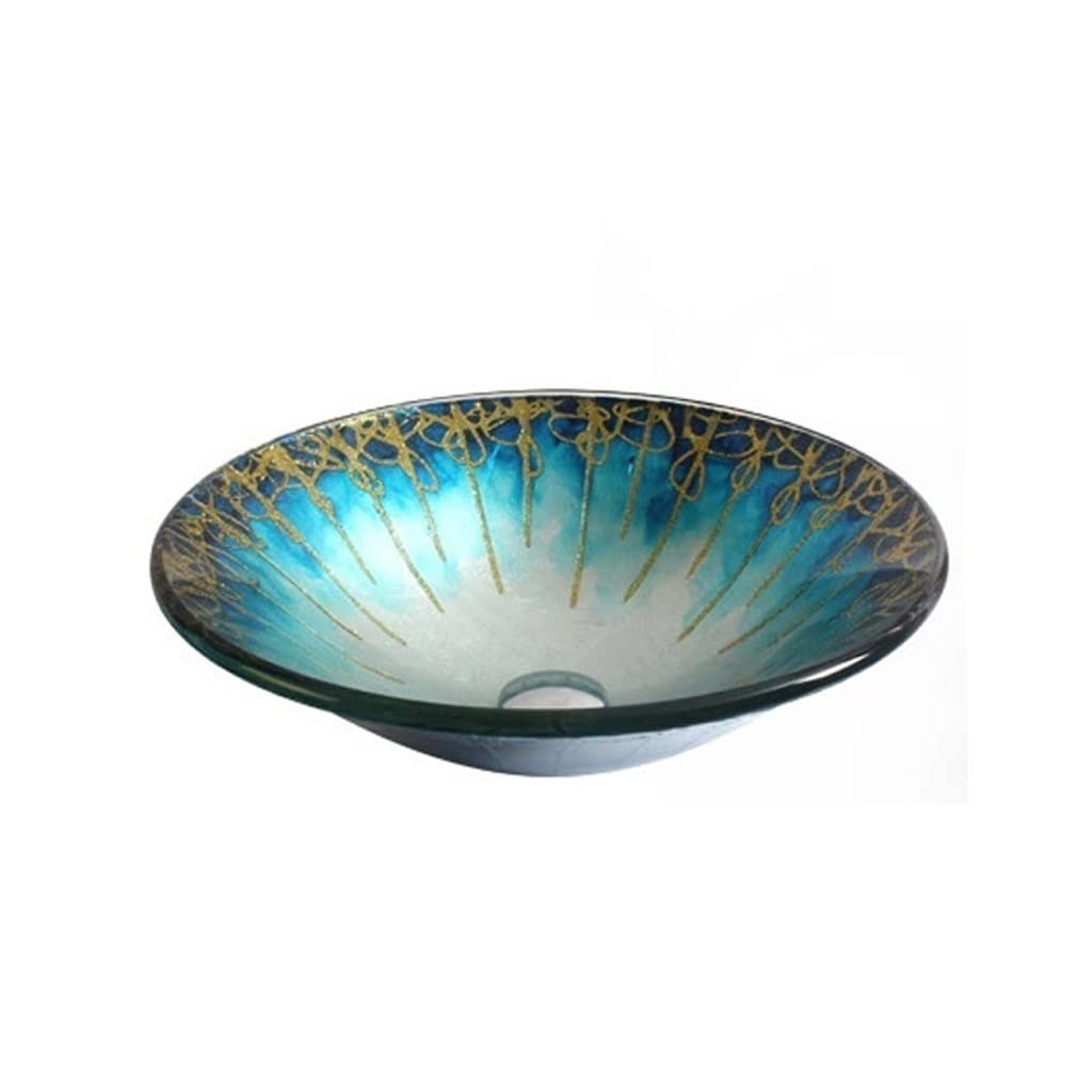 SBCGFY Vessel Sinks, Drain Sink Bathroom Vessel Sink Tempered Glass Wash Basin Hotel Art Basin Bathroom Wash Basin Farmhouse Sink
