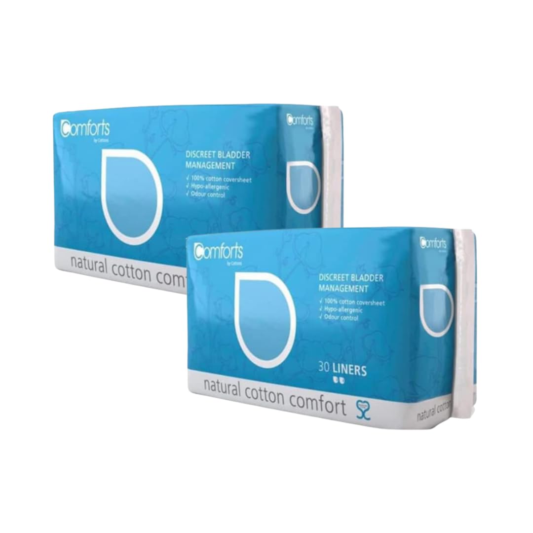 Cottons Panty Liners, 100% Organic Cotton, Hypo-Allergenic, Breathable, Unscented (Lighter Absorbency-2)